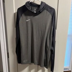 Nike Dri-FIT Black and Gray Hoodie